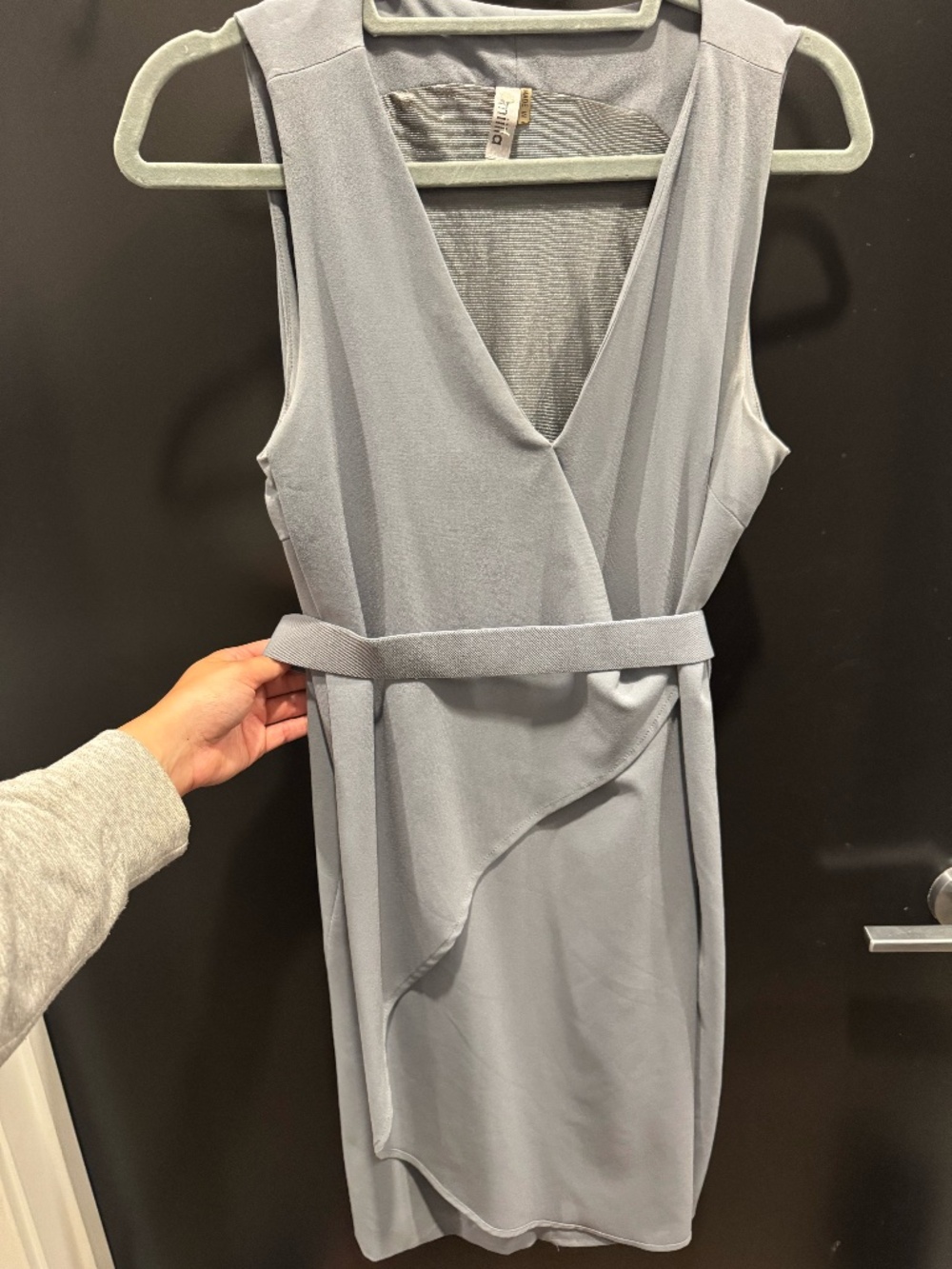 Blue Cocktail Length Dress with Belt Option